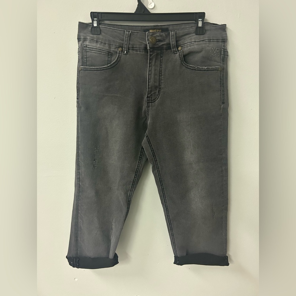 Versace !!!! Turn up hem black jeans. Adorable !!! Size 31 ( size 8)‎